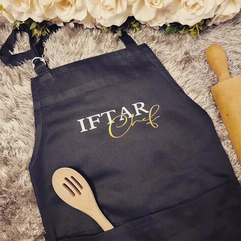 Iftar Chef Adult Apron Ramadan Mubarak Muslim Islamic Kareem Kitchen Eid Al-Fitr Suhoor Kitchen Decoration Mom Wife Hostess Gift