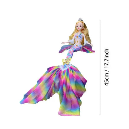 17.7 Inch Exquisite Princess Mermaid Doll Fashion Mermaid BJD Doll With Rainbow Clothes Girls Favor Xmas Birthday Gift Toys
