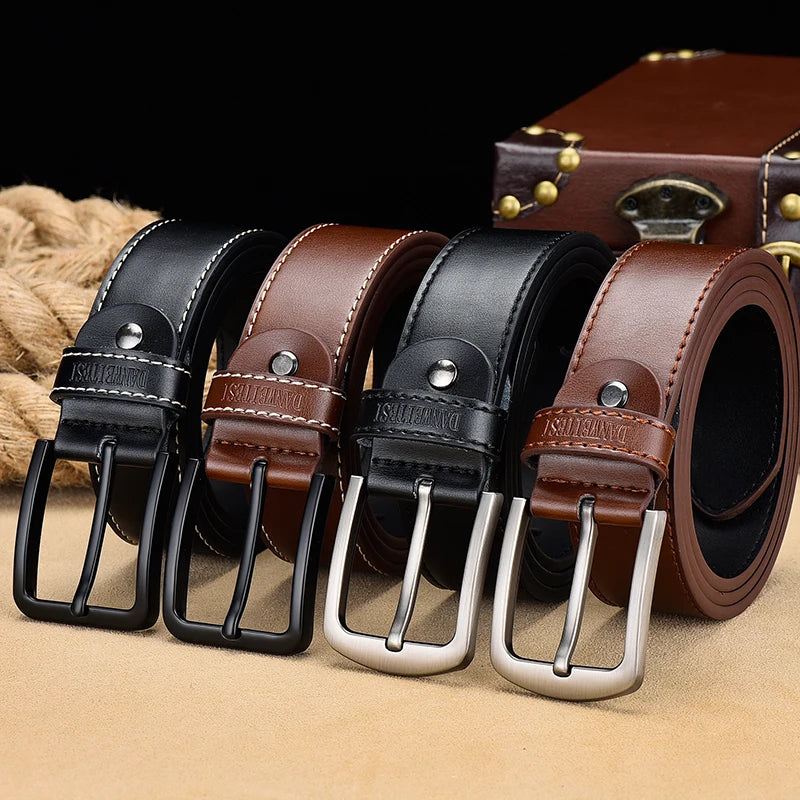 [DWTS]belt Male Leather Belt Men Male Genuine Leather Strap Luxury Pin Buckle Belts for Men Belt Cummerbunds Ceinture Homme