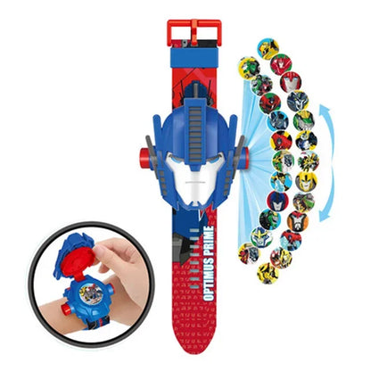 17 Style Disney Cartoon Children Watch 3D Projection Cartoon Superheroes Spider-Man Iron Man Digital Watches Children Watch Toy
