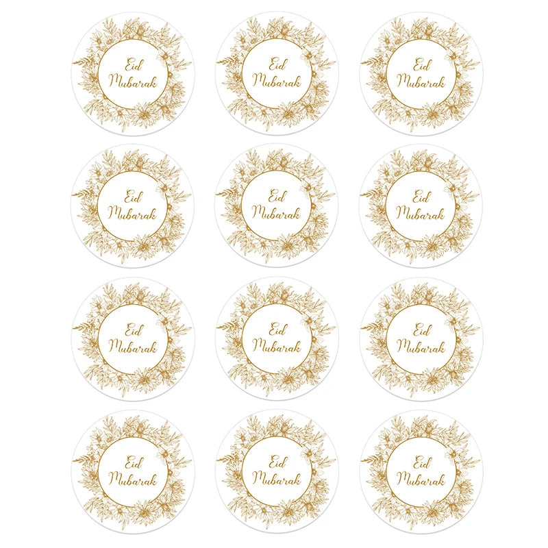 24/48pcs EID Mubarak Decor Stickers Ramadan Mubarak Decoration Islam Muslim Festival Favor Gifts Labels HAJJ Ramadan Kareem
