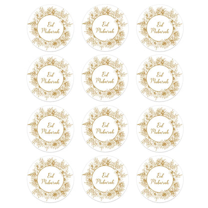 24/48pcs EID Mubarak Decor Stickers Ramadan Mubarak Decoration Islam Muslim Festival Favor Gifts Labels HAJJ Ramadan Kareem