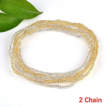 2022 Bohemia Double Layer Beads Belt Body Chain Women Summer Sexy Bikini Beach Waist Chain Charms Vintage Dress Waistband Belts