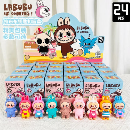 Kawaii Labubu  Figure Doll Pvc Small Pendant Trendy Cute Kawaii Cartoon Keychain Mystery Box Bag Decorations Wholesale