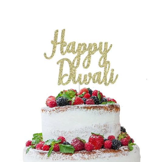 Happy Diwali Cake Topper  Indian Festival of Lights Party Decoration