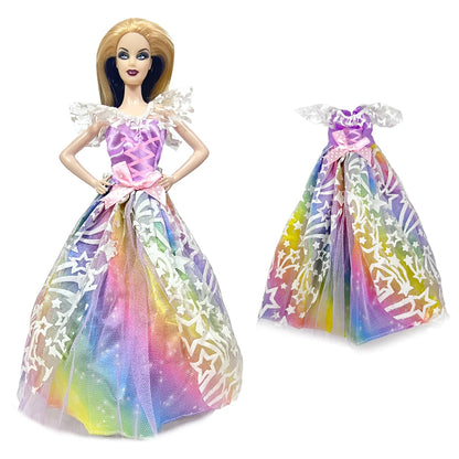 NK 1 Pcs 30CM Princess Wedding Dress Noble Party Gown for Barbie Doll Accessories Fashion Clothes Gift for Girl' 1/6 Doll Toy JJ