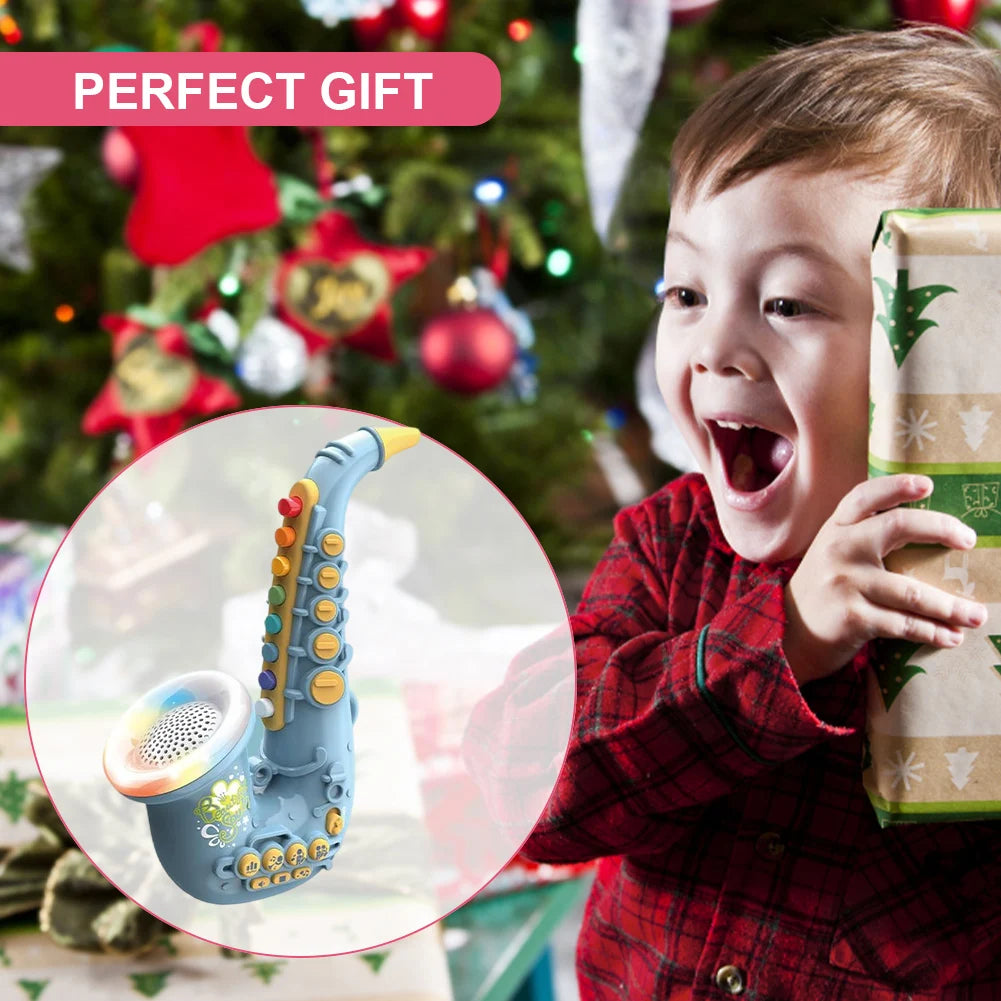 Kids Saxophone Toy Clarinet Toy With Light Music Kids Instruments Early Education Toy for 3 4 5 6 7 Year & Up Old Boy Girls