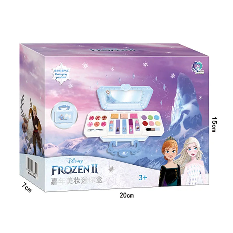 Disney New Girls Frozen 2 Princess Elsa Anna Cosmetics Beauty  Set Toy With Box Kids Princess Fashion Toys Play House Gift