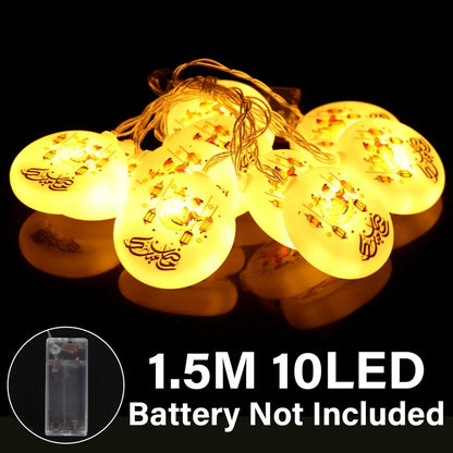 Moon Star Led String Lights Eid Mubarak Decor Ramadan Decoraion for Home 2024 Ramada Kareem Muslim Islam Al Adha Party Supplies
