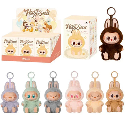1:1High Quality Macaron 2nd the Monsters Labubu Sitting Party Vinyl Plush Blind Box Decorative Surprise Box Doll Collection Gift