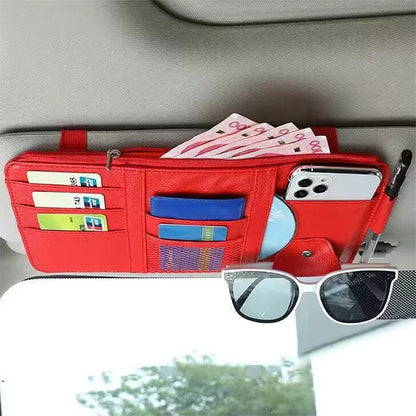 Car Sun Visor Bill Pen Business Card Holder CD DVD Organizer Storage Box Sunglasses Clip Stowing Tidying Car Accessories ﻿