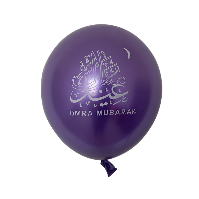10pcs Eid Mubarak Metal Latex Balloon Ramadan Kareem Decoration Air Globos Ramadan Mubarak Muslim Islamic Festival Party Decor