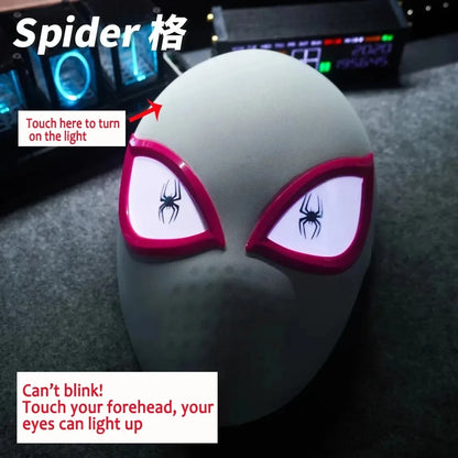 Spiderman Mask Eyes Movable Remote Control Spiderman Mask Peter Parker Halloween Cosplay Costume Mask Spandex Fabric Material