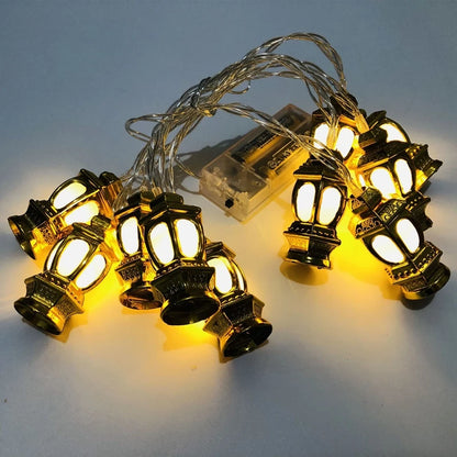 Moon Star Led String Lights EID Mubarak Ramadan Kareem Decoration for Home Islam Muslim Event Party Supplies Eid Al-Fitr Decor