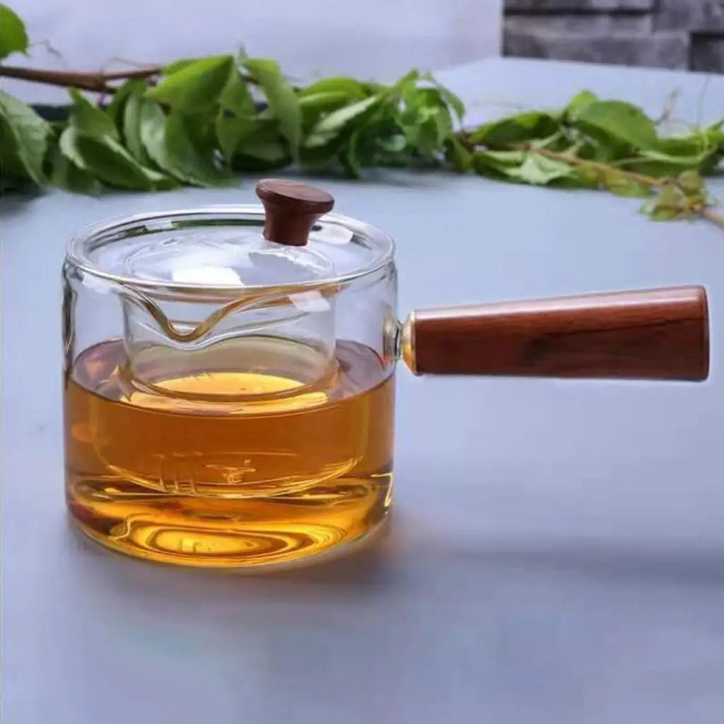 Borosilicate Glass Teapot Kettle Heat Resistant 17oz With Loose Leaf Tea Strainer Tea Pot With Infuser for Tea Milk Coffee