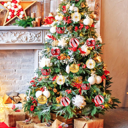 6Pcs/Box 6cm Christmas Ball Ornaments Xmas Tree Hanging Pendant Christmas Decorations for Home 2024 Navidad Natal New Year Gift