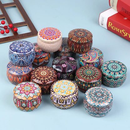 1PC Vintage Candle Tin Can Candy Cookie Storage Box Dry Spice Storage Jar Suitable DIY Candle Cosmetic Ointment Making Christmas