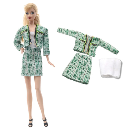 NK 1 Set 30CM Princess Clothes Outfit Dress Fashion Coat  Pants Clothes for Barbie Doll Accessories Girl Toy  JJ
