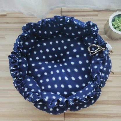 Round Dog Cat Bed Basket Warm Plush Cats Cushion Pet Bag Mat Winter House Soft Nest Puppy Sleeping Sofa for Small Dogs Cat