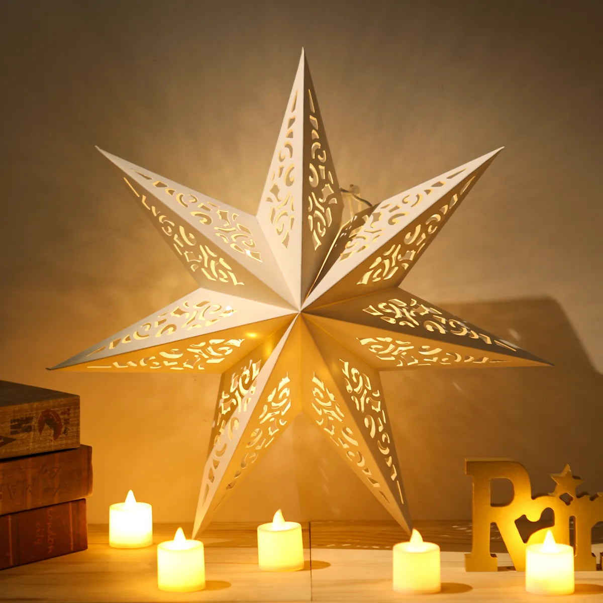 Eid Mubarak Hollow Out Star Hanging Pendant Christmas Ramadan Decor for Home Islam Muslim Party Mubarak Eid Al Adha Kareem