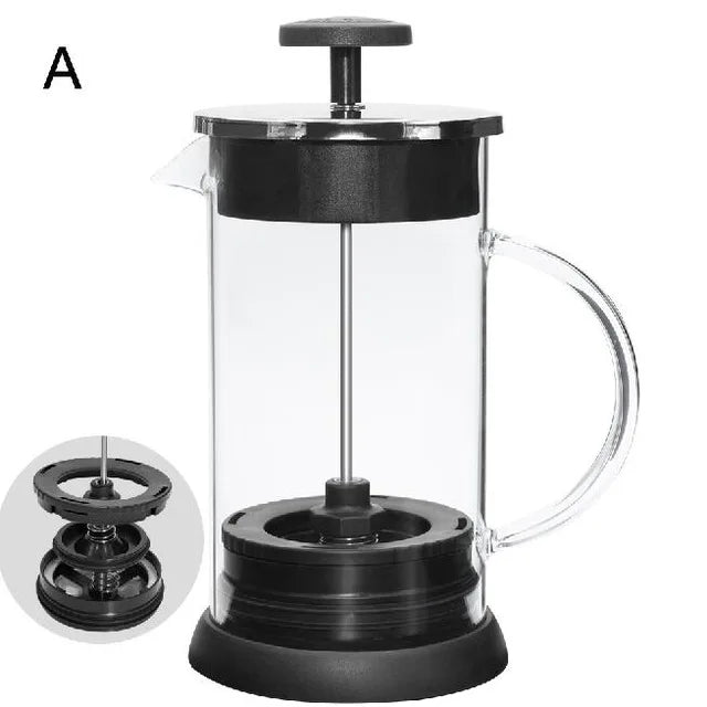 French Press Coffee/Tea Brewer Coffee Pot Coffee Maker Kettle 1000ML Stainless Steel Glass Thermos Barista Tools  Coffee Carafe