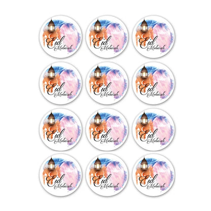 60Pcs Ramadan Kareem Eid Al-Fitr Decorative Stickers Blessed Eid Mubarak Muslim Religion Festival Decor Food Gift Bag Sealing