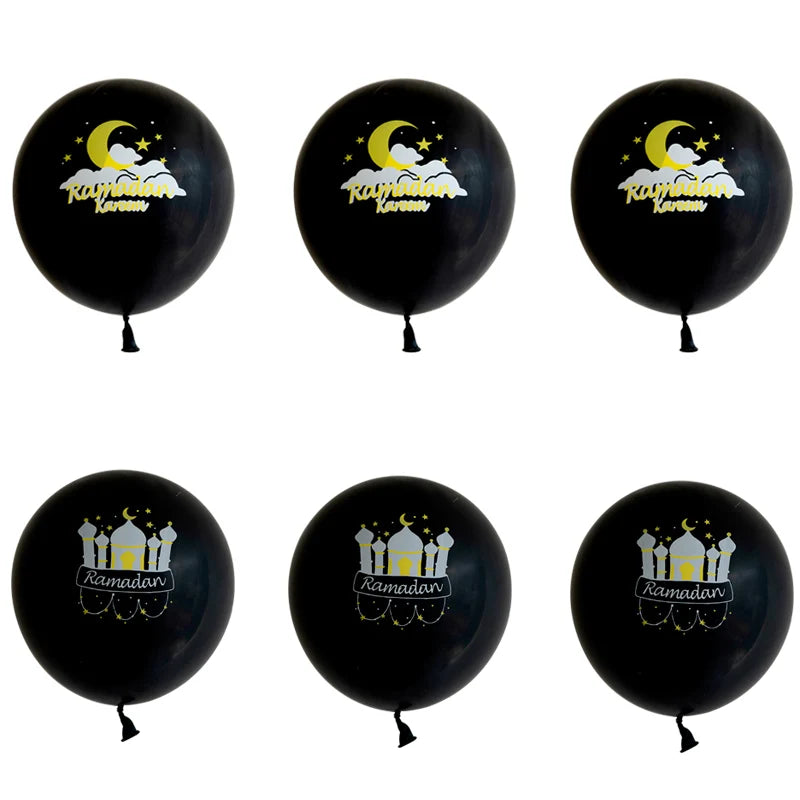 10pcs Eid Mubarak Metal Latex Balloon Ramadan Kareem Decoration Air Globos Ramadan Mubarak Muslim Islamic Festival Party Decor