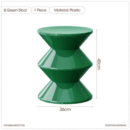 Round Small Coffee Table Plastic Footstool Living Room Sofa Side Tables Shoe Changing Stool Bedroom Small Nightstands Furniture
