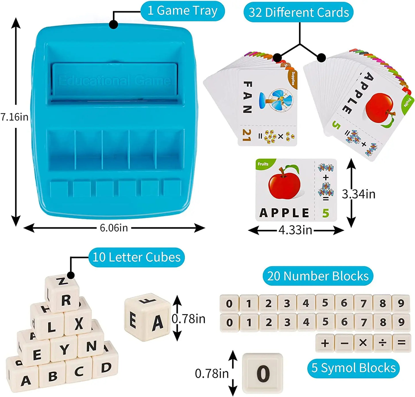 Children's Educational Toys Supporting Alphabet Arithmetic Games for Boys Girls 4-12 Years Old Gift Toys Early Education Tools