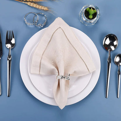 4pcs Bismillah Napkin Rings Eid Mubarak Muslim Islamic Ramadan Kareem Suhoor Iftar Dinner Table Decoration Housewarming Gift