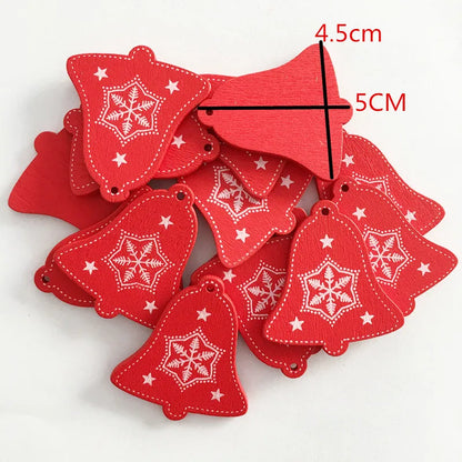 12pcs/Set Wooden Christmas Tree Toys Christmas Ornaments Christmas Decoration Party Home Wedding New Year 2022 Noel Navidad