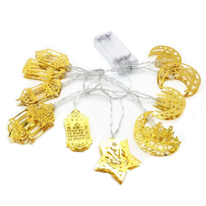 Ramadan Decorations Moon Star Led Light Eid Mubarak String Lights for Home Islam Muslim Hajj Kareem Eid Al Adha Lantern Decor