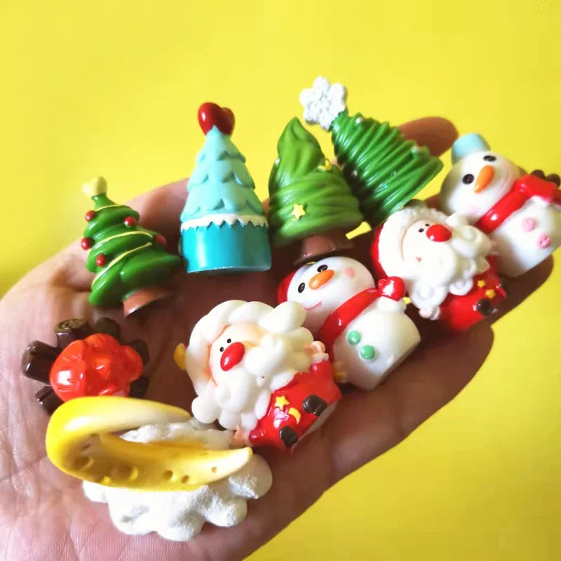 10Pcs/Christmas Decor/Doll House/Miniatures/Cute/Fairy Garden Gnome/Moss Terrarium Decor/Crafts/Bonsai Figurine/Diy Supplies