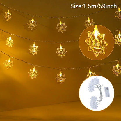 Moon Star Led String Lights Eid Mubarak Decor Ramadan Decoraion for Home 2024 Ramada Kareem Muslim Islam Al Adha Party Supplies
