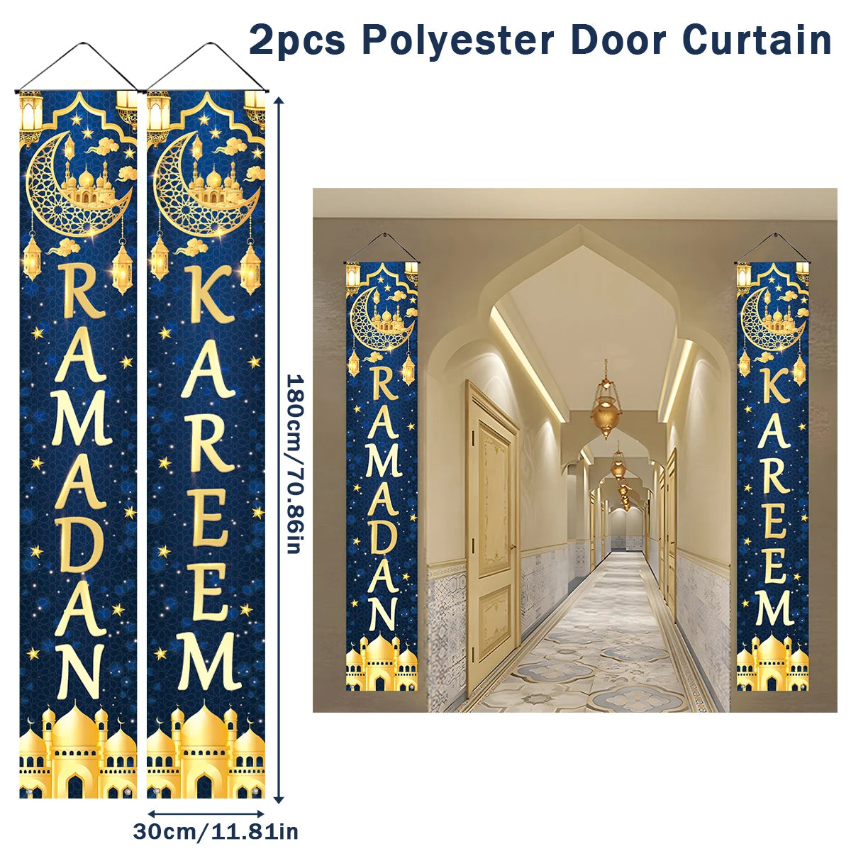 Eid Mubarak Door Banner Ramadan Decoration 2024 for Home Mubarak Ramadan Kareem Islamic Muslim Party Decor  Eid Al Adha Gifts