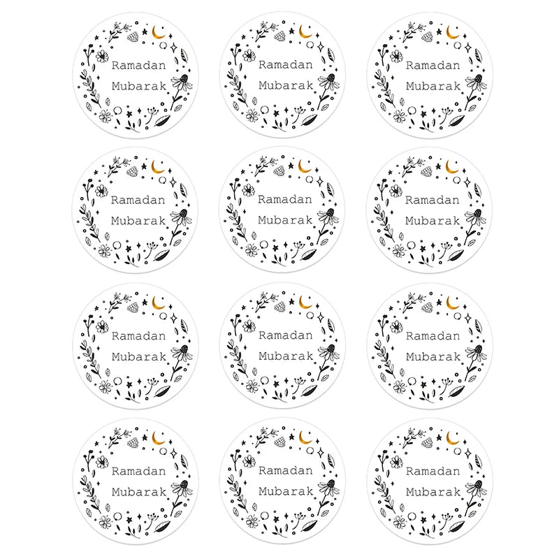 24/48pcs EID Mubarak Decor Stickers Ramadan Mubarak Decoration Islam Muslim Festival Favor Gifts Labels HAJJ Ramadan Kareem