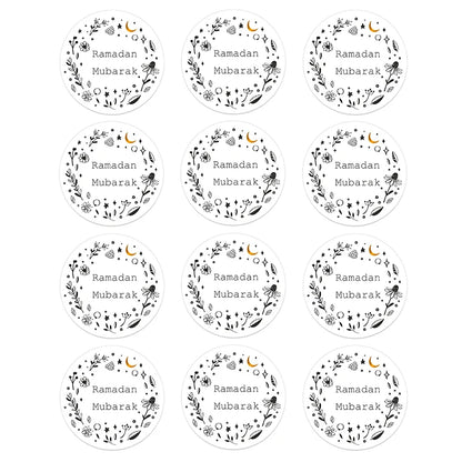24/48pcs EID Mubarak Decor Stickers Ramadan Mubarak Decoration Islam Muslim Festival Favor Gifts Labels HAJJ Ramadan Kareem