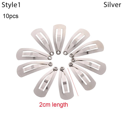10Pcs Mini Metal Hair Clip for DIY Doll Decoration Silver/Black Hairpin Headwear Princess Dolls Head Clip Toys Doll Accessories