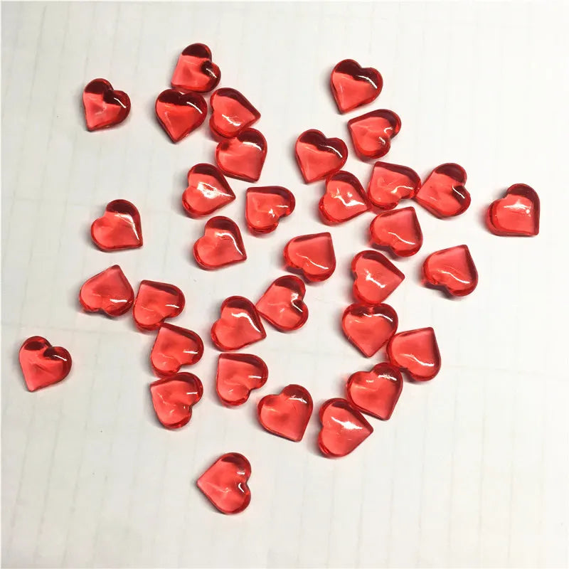 100PCS 10*4mm Heart Shape Acrylic Transparent Pawn Stone Chessman Game Pieces for Token Board Games Accessories