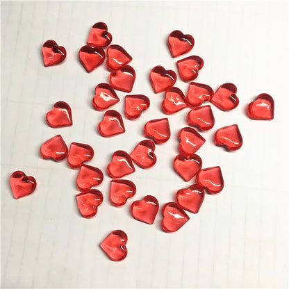 100PCS 10*4mm Heart Shape Acrylic Transparent Pawn Stone Chessman Game Pieces for Token Board Games Accessories