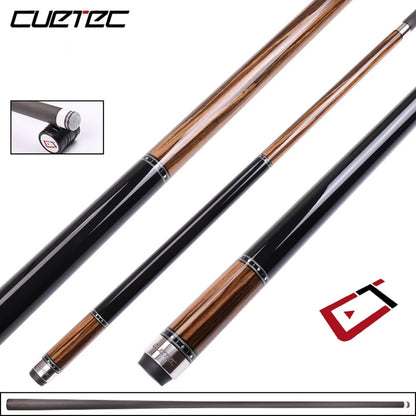 CUETEC 58" Cynergy Truewood II Walnut / Ebony Carbon FIber Energy Billiard Pool Cue Stick 12.5mm