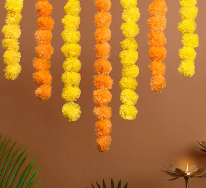 10-100pcs Marigold Flower Garland Decoration Artificial Flowers Indian Decor Diwali Pooja Day of the Dead Wedding Mexican Party