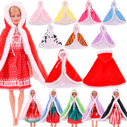 12 Styles Solid Color Pop Doll Cloak Doll Clothes for 11.8 Inch Barbiees&BJD&30CM Elf Doll Clothing Accessories Girl's Toys Gift