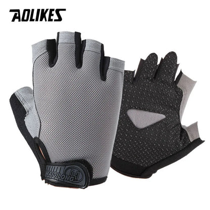 AOLIKES Cycling Gloves MTB Road Riding Gloves Anti-Slip Camping Hiking Gloves Gym Fitness Sports Bike Bicycle Glove Half Finger