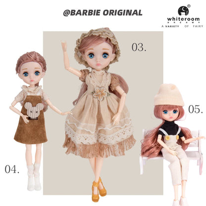Slim 26cm Bjd Doll for Girl 13 Movable Joints Fashion Princess Clothes Suit Accessories Blue Eyes Decoration Eyelash Solid Doll