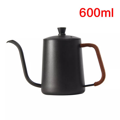 Drip Kettle 350ml 600ml Coffee Tea Pot Non-Stick Coating Food Grade Stainless Steel Gooseneck Drip Kettle Swan Neck Thin Mouth
