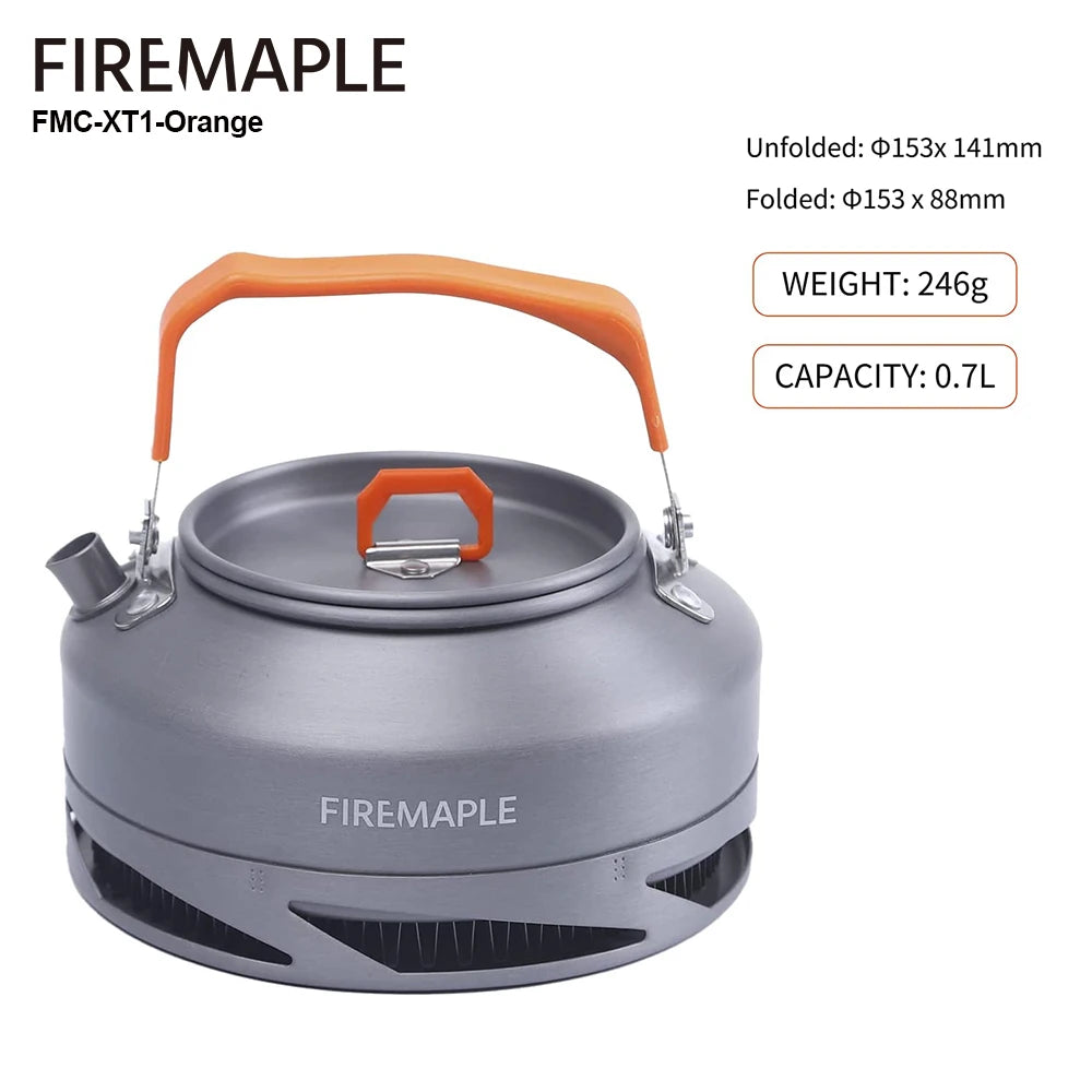Fire Maple Hiking Teapot Outdoor Camping Cookware Heat Exchanger Pinic Kettle Tea Coffee Pot 0.8l/1.3l With Filter FMC-XT2