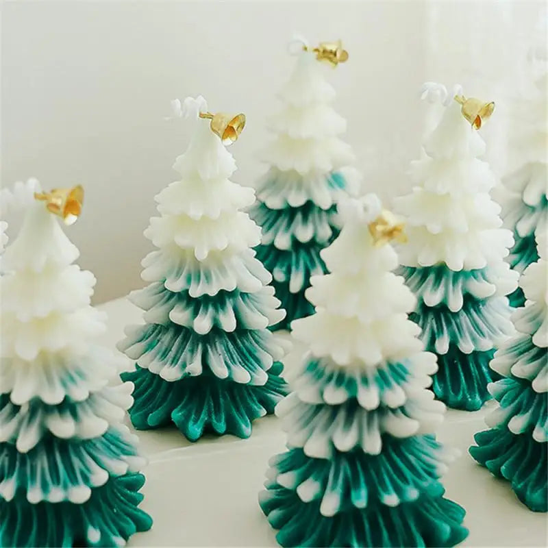 2025 Year Merry Christmas Candle Cute Xmas Tree Shaped Aromatherapy Scented Candle Desk Ornament for New Year Navidad Home Decor