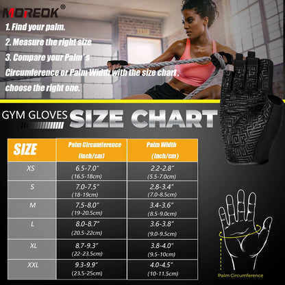 MOREOK Gym Gloves Beathable Full Palm Protect Fitness Training Workout Gloves Anti-Slip Weight Lifting Gloves Exercise Glove Men