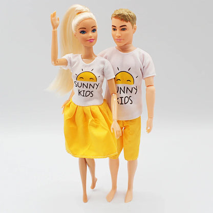 30cm Couple Doll Girlfriend & Boyfriend Ken Doll 1/6 Doll With Wheat Complexion Body Couple Outfit Parents Cosplay Toys Gifts